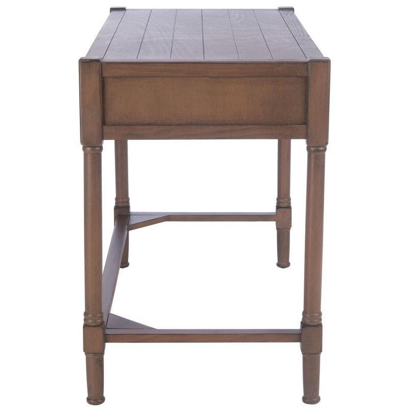 Filbert Traditional Carved Brown Wood Writing Desk with Drawers