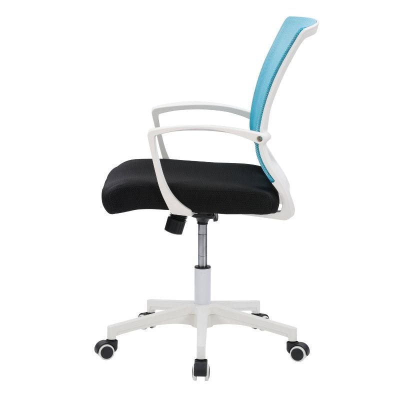 ErgoFlex Mesh and Plastic Swivel Task Chair with Fixed Arms in Black