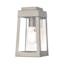 Oslo 9.5" Brushed Nickel Outdoor Wall Lantern with Clear Glass