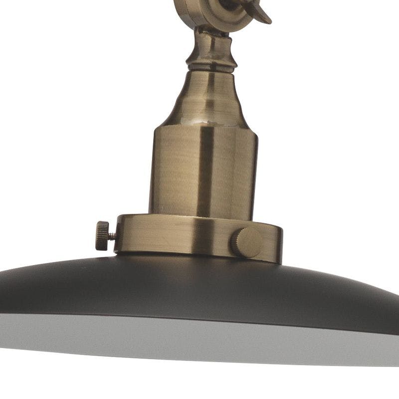Mid-Century Modern Adjustable Floor Lamp in Black and Antique Brass