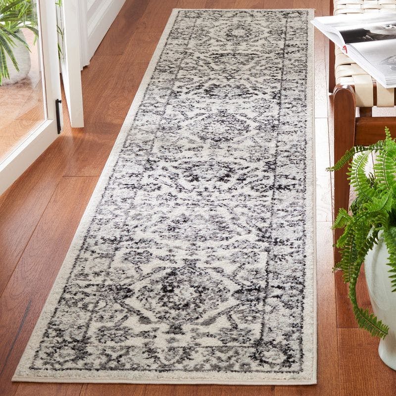 Ivory Elegance 24" Hand-Knotted Boho-Chic Synthetic Area Rug