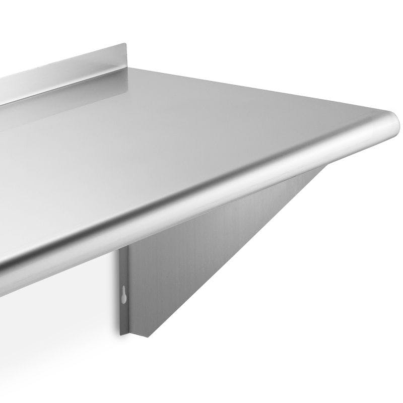 Commercial-Grade 60" Stainless Steel Wall-Mount Shelf with Backsplash