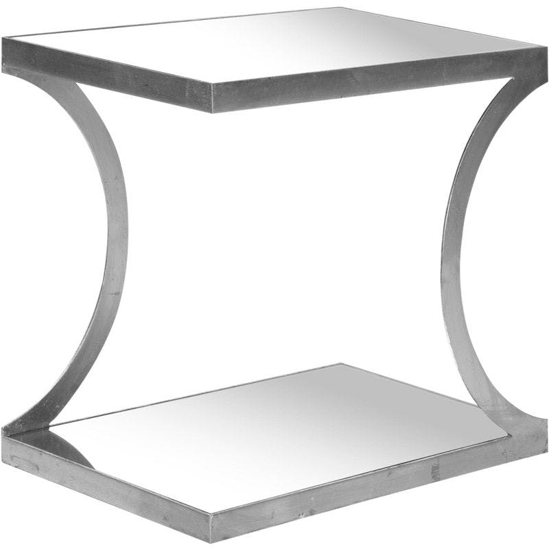 Elegant Sullivan Silver Mirrored Rectangular Accent Table