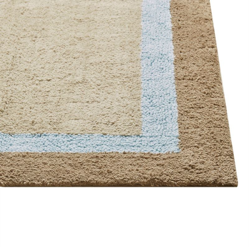Amherst Brown and Blue Cotton Tufted Bath Rug 20x30