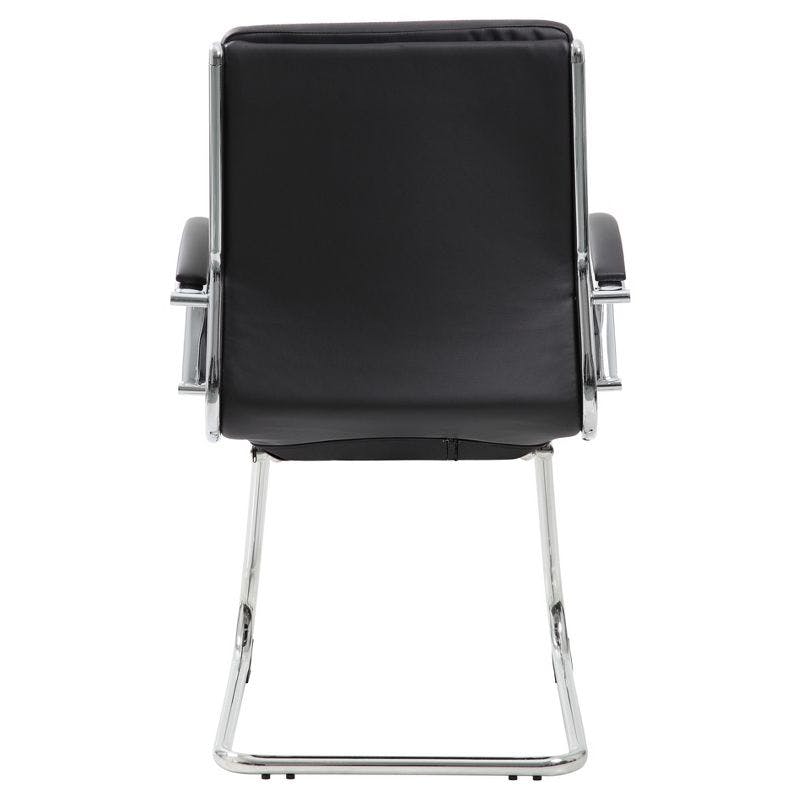 Modern Executive CaressoftPlus Guest Chair with Chrome Frame, Black