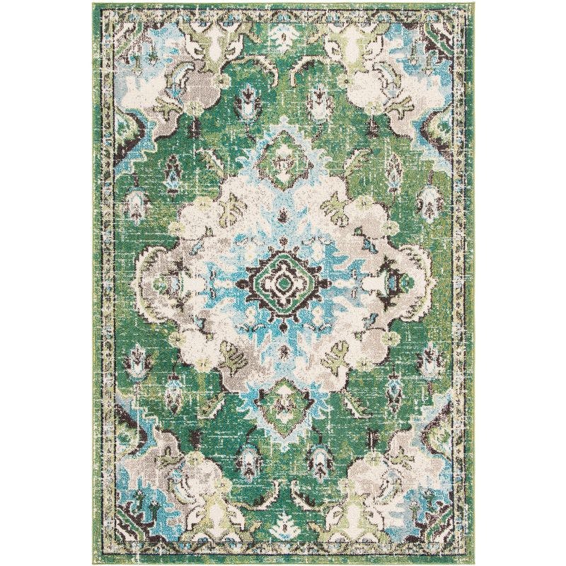 Elinor Light Blue Synthetic 8' x 10' Easy-Care Area Rug