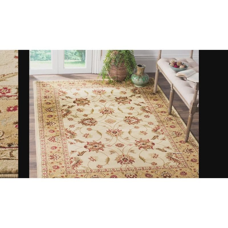 Elegant Blue and Ivory Square Synthetic Area Rug, 6'7" x 6'7"