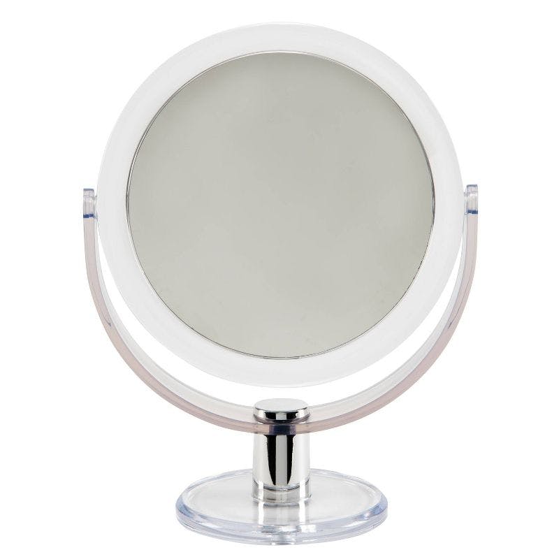 Dual Sided 10X Magnification Clear Vanity Mirror with Rubberized Finish