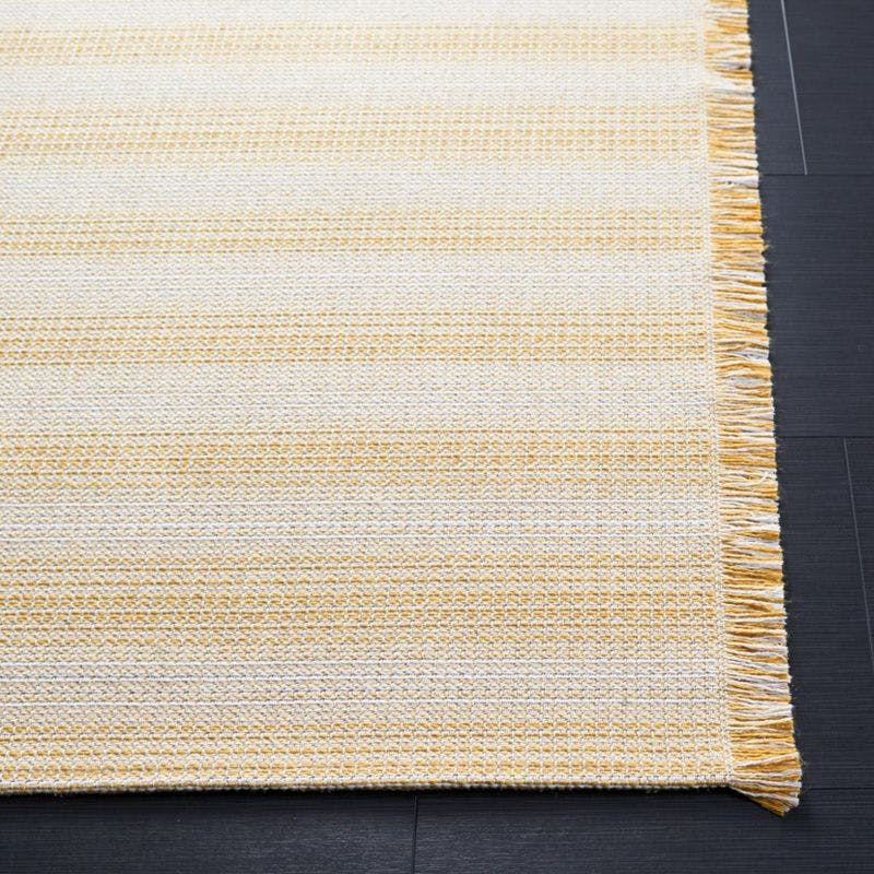 Ivory Gold Nomadic Stripe 8' x 10' Synthetic Area Rug