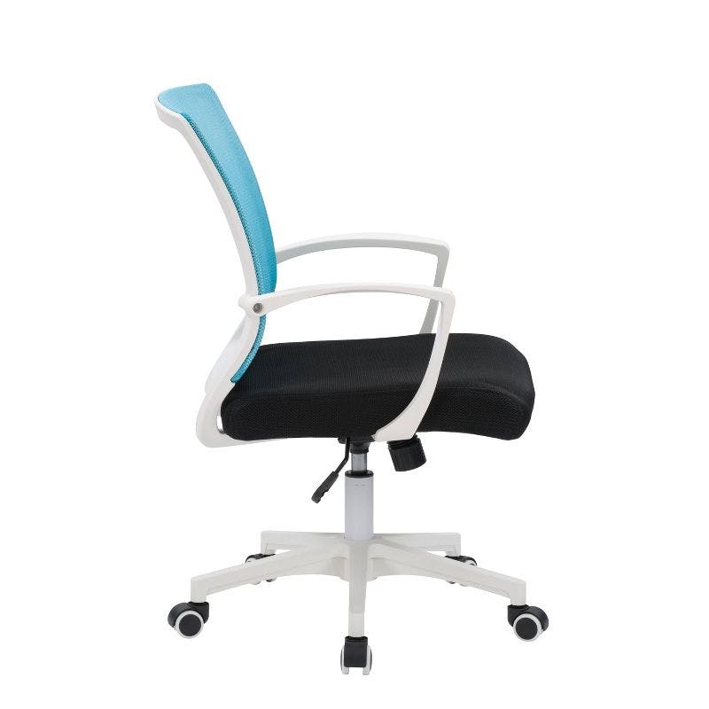 ErgoFlex Mesh and Plastic Swivel Task Chair with Fixed Arms in Black