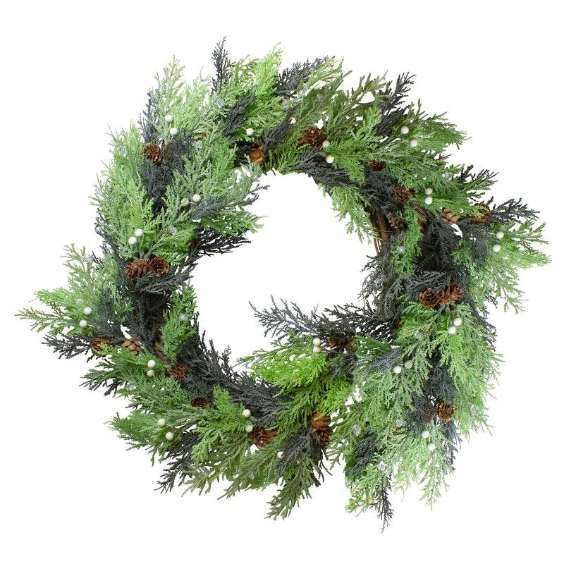 Northlight Traditional Pine Cone and Berry Christmas Wreath - 24-Inch
