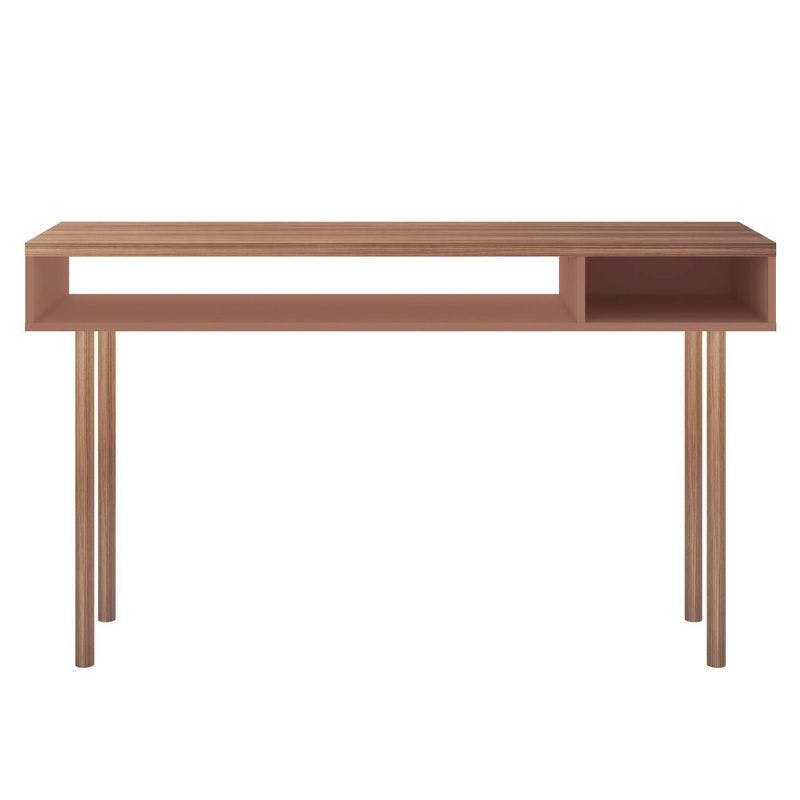 Windsor 48" Ceramic Pink and Nature Wood Console Table with Storage