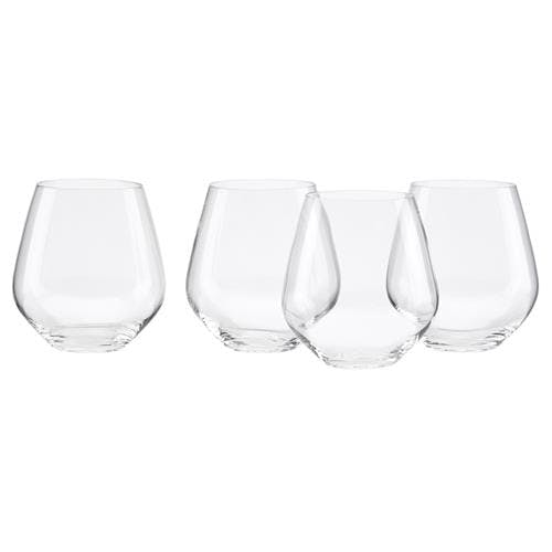 Slovakian Simply Red Fine Crystal Tumbler Set, 4 Count