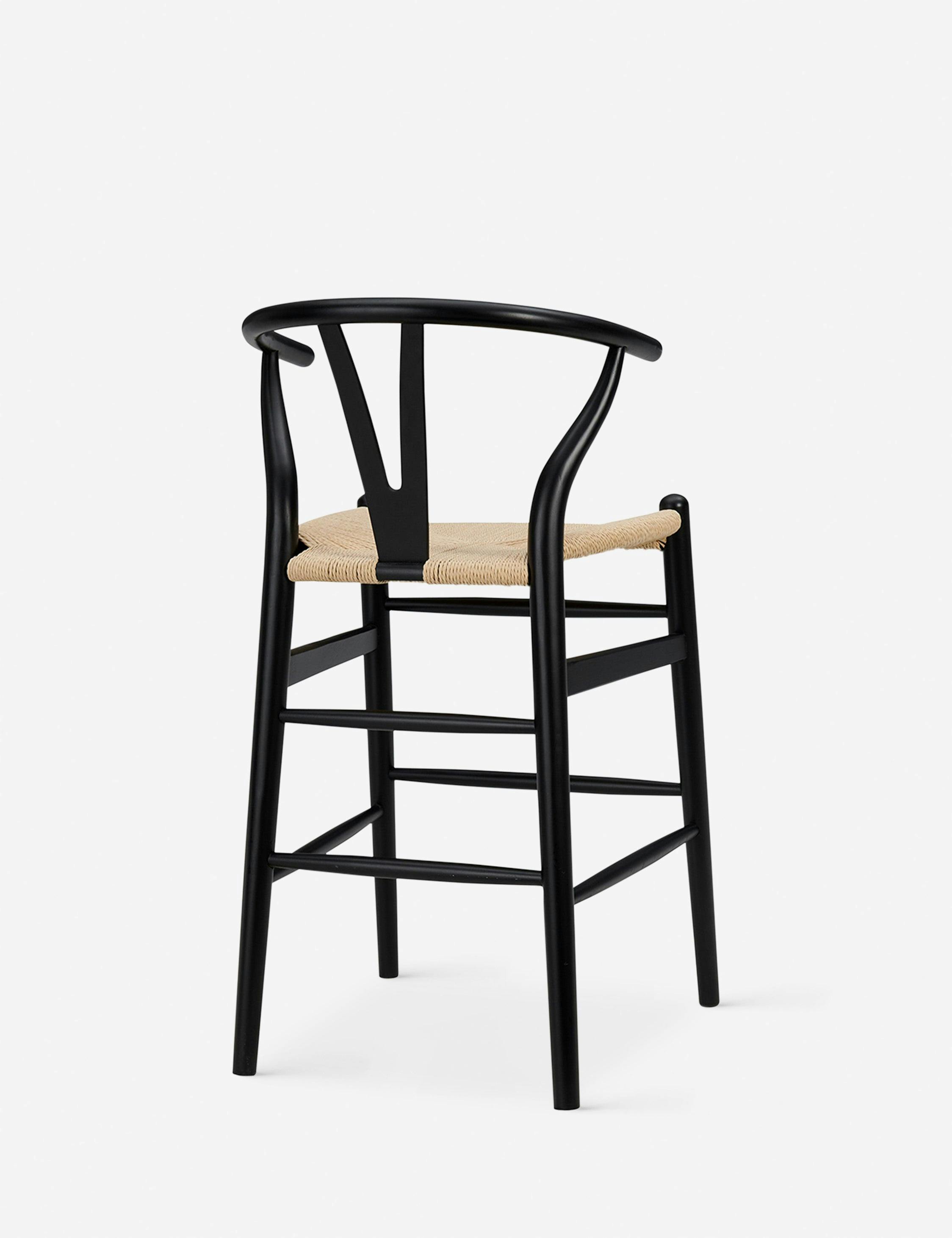 Evelina 39'' Adjustable Swivel Wood Counter Stool in Black and Natural