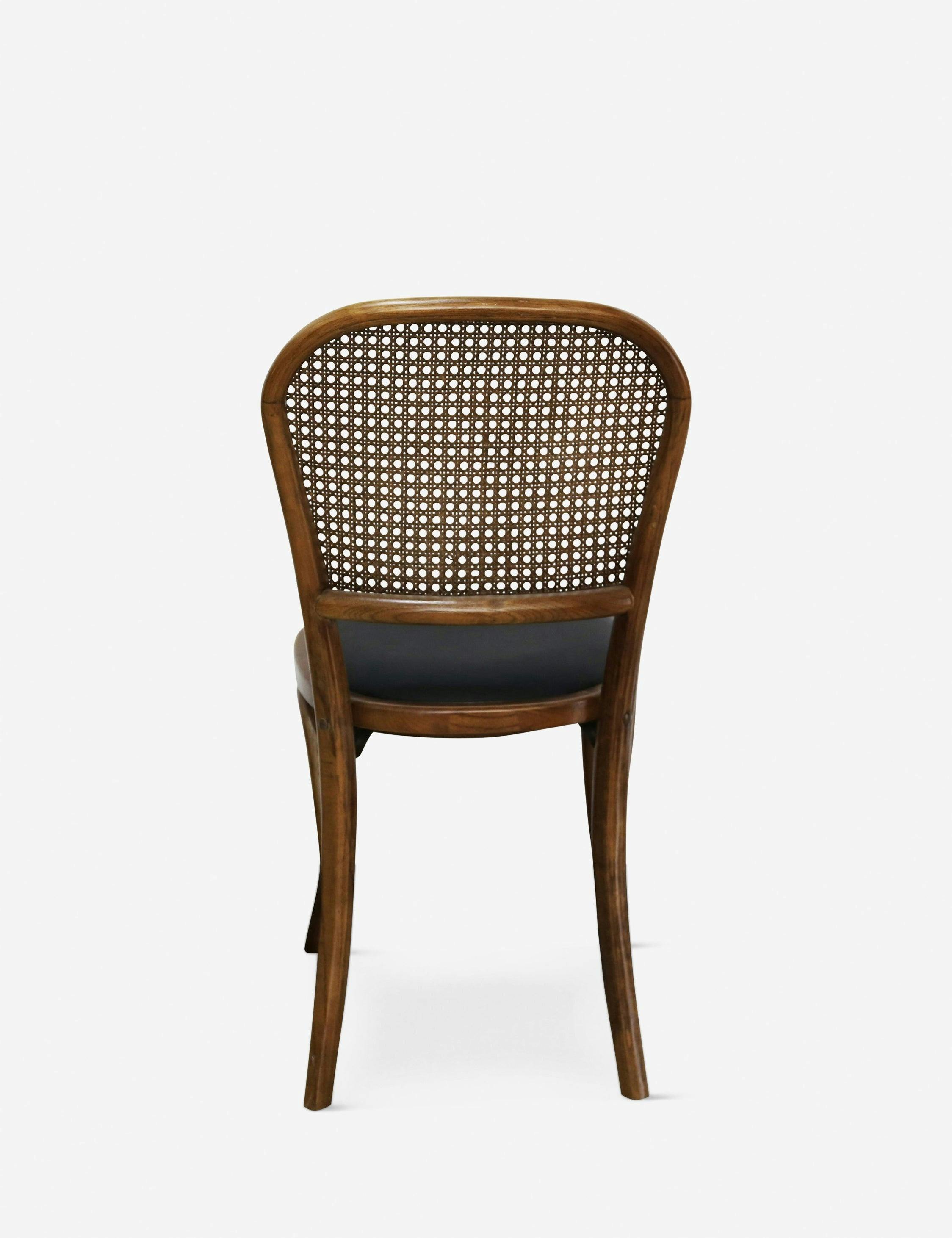 Elmwood and Black Cane Side Chair with Foam Cushion