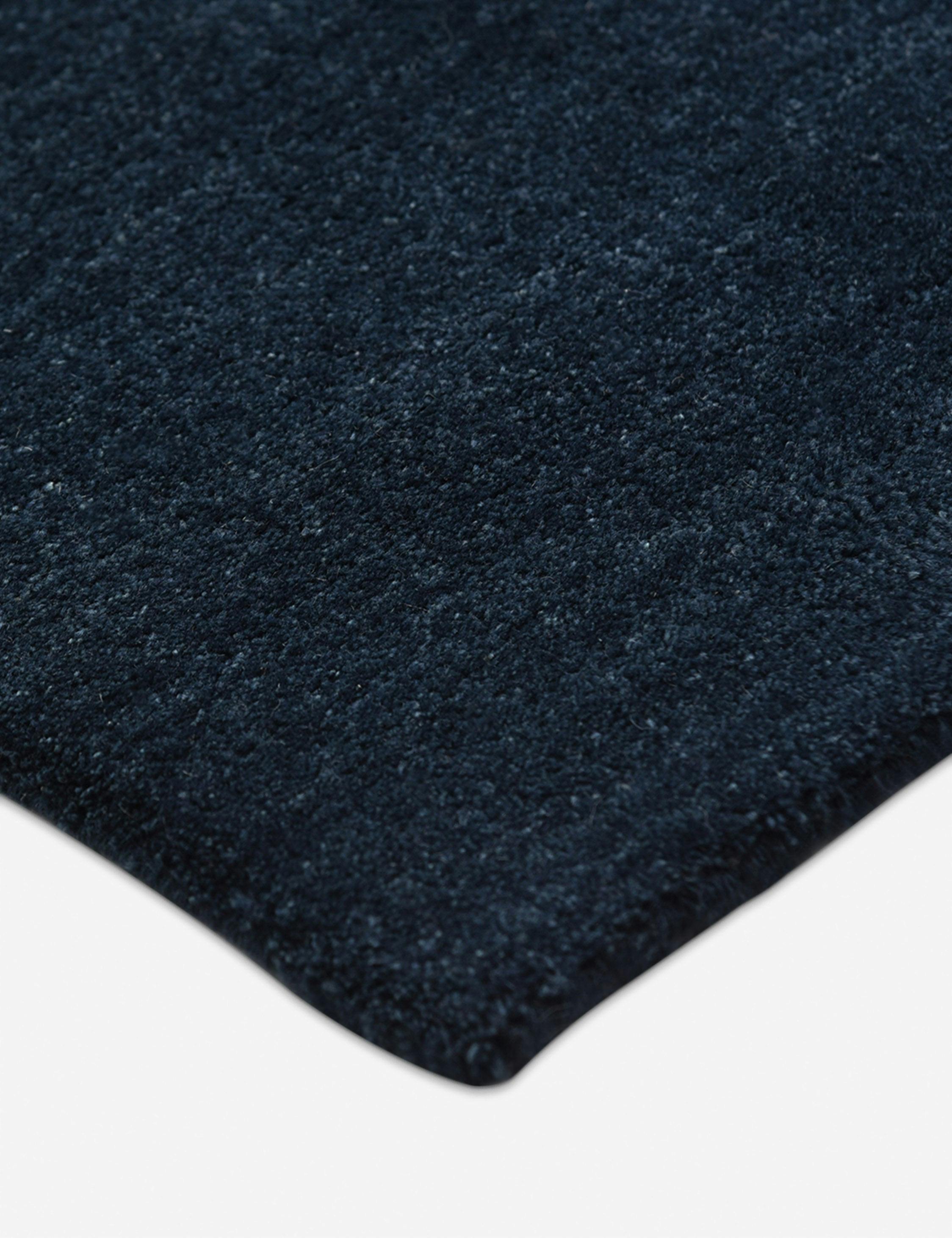 Handmade Striped Blue Wool-Cotton Blend 8' x 10' Area Rug