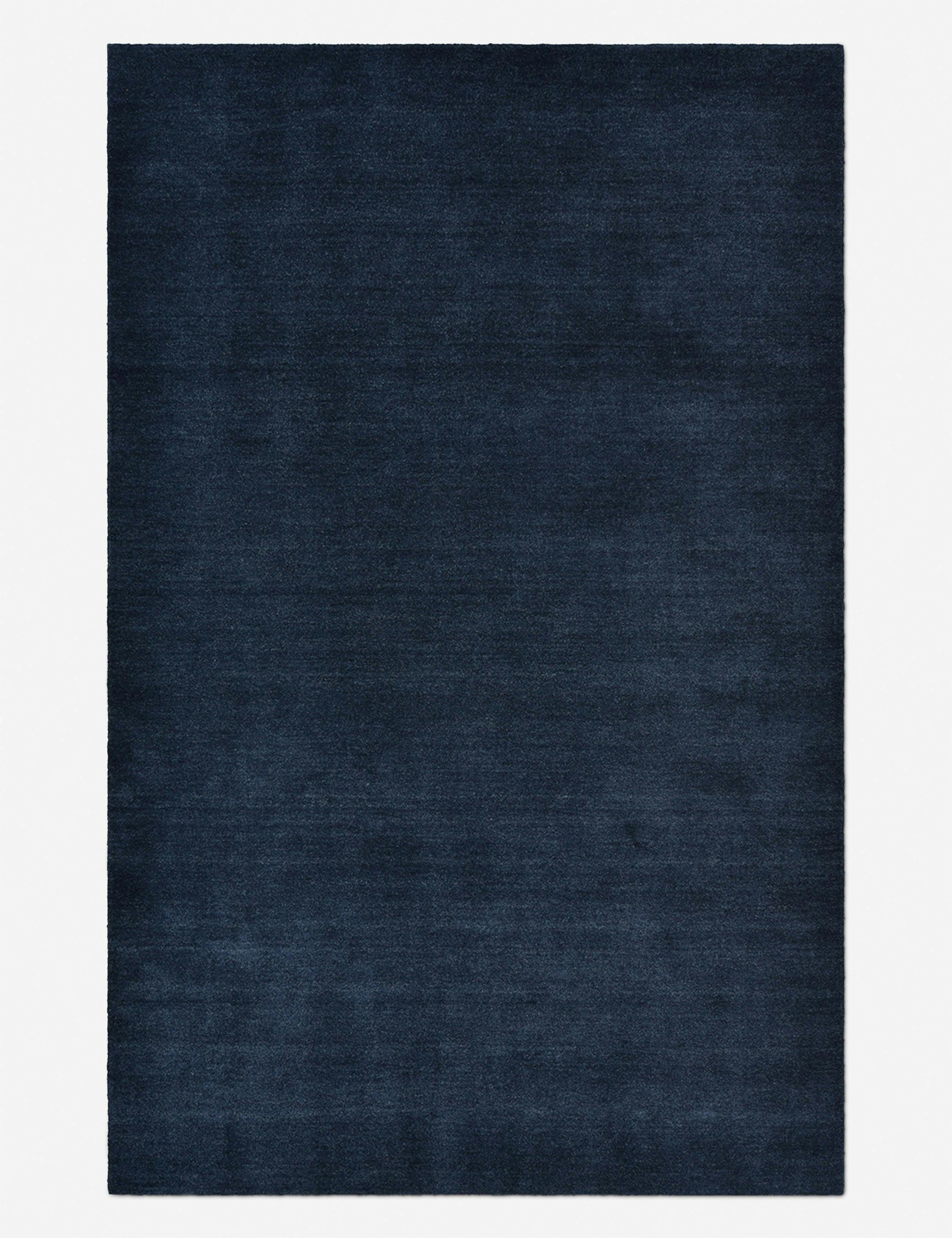 Handmade Striped Blue Wool-Cotton Blend 8' x 10' Area Rug