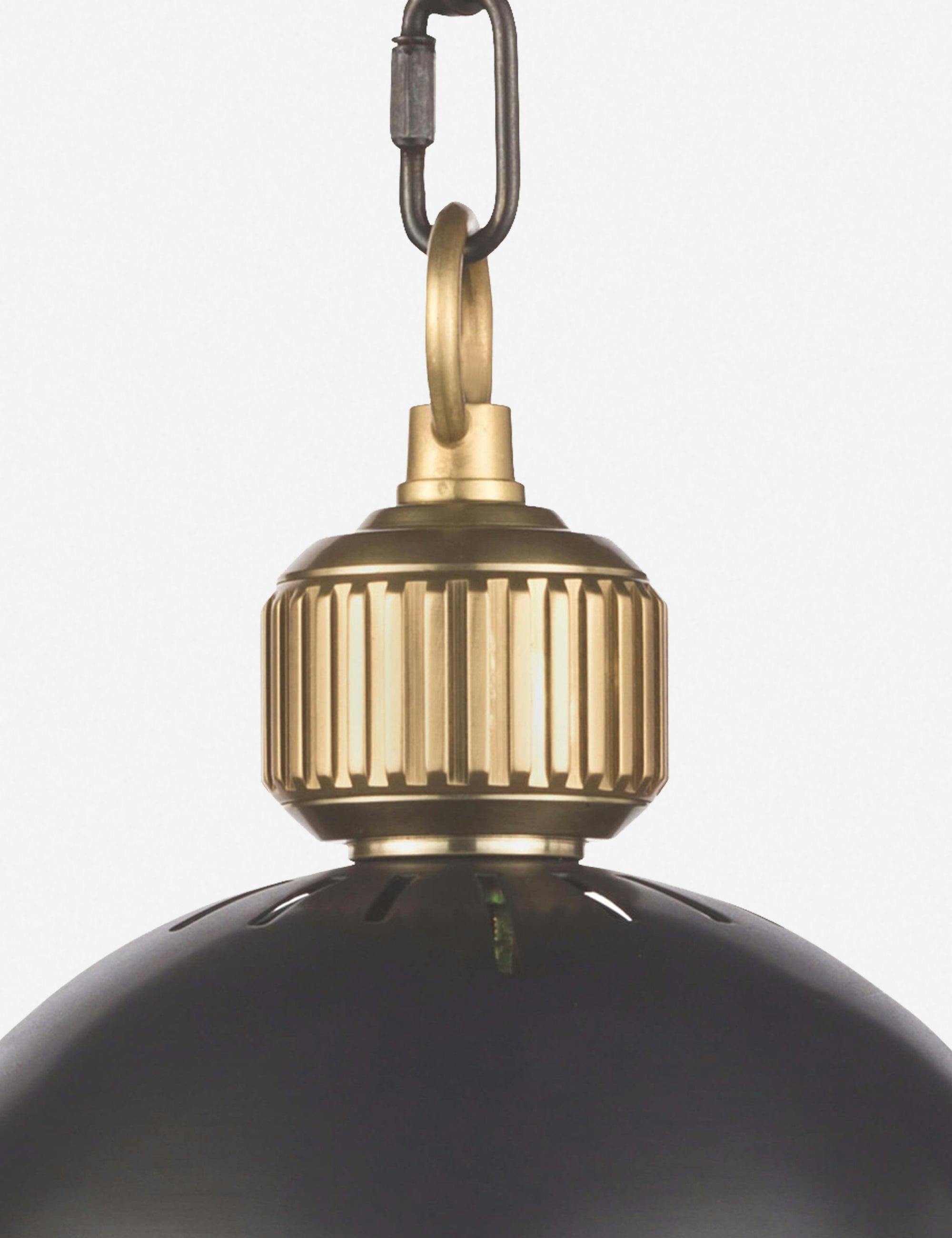 Otis 15.5" Blackened Brass Globe Pendant with Clear Cord