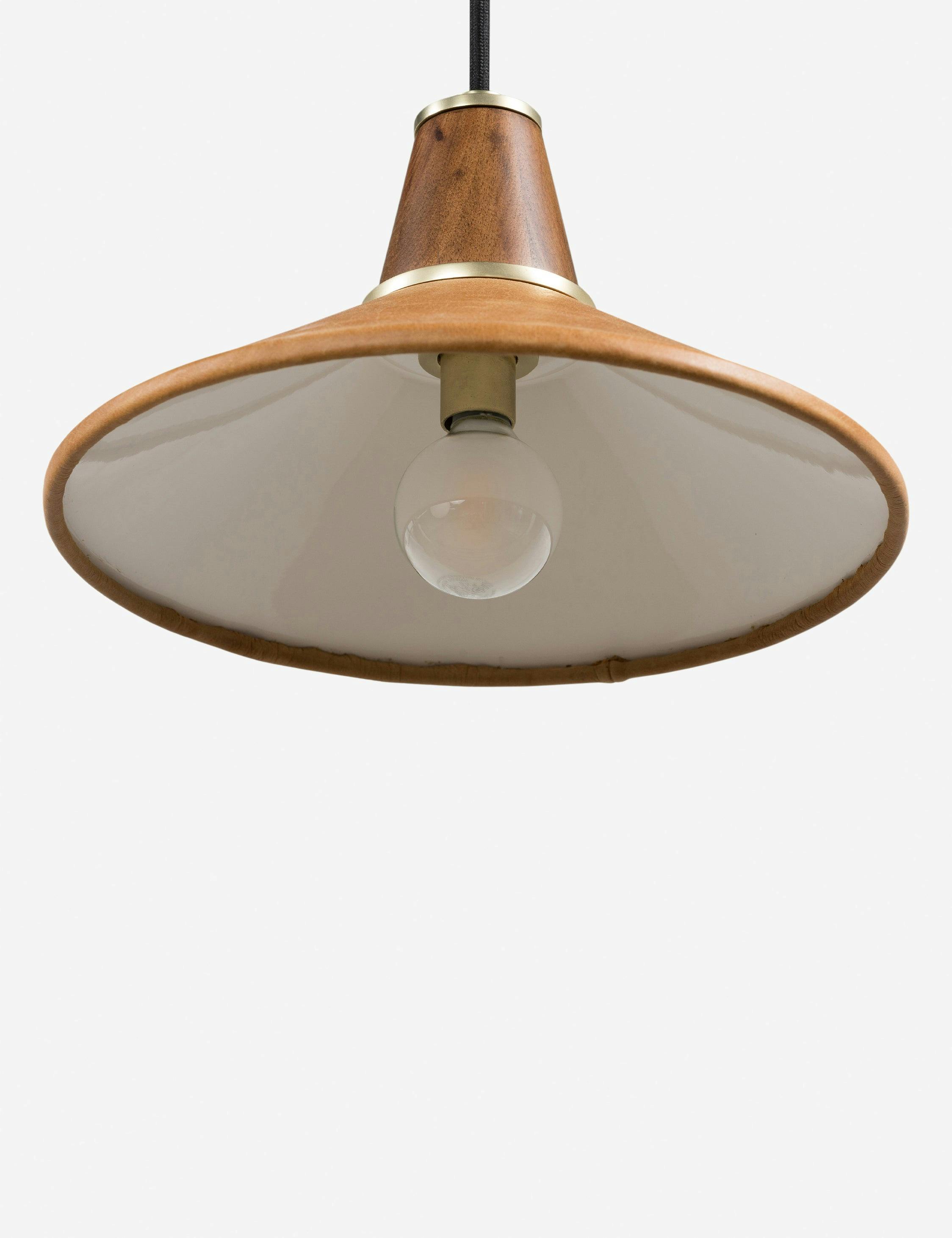 Doherty 11" LED Modern Pendant Light in Natural Walnut