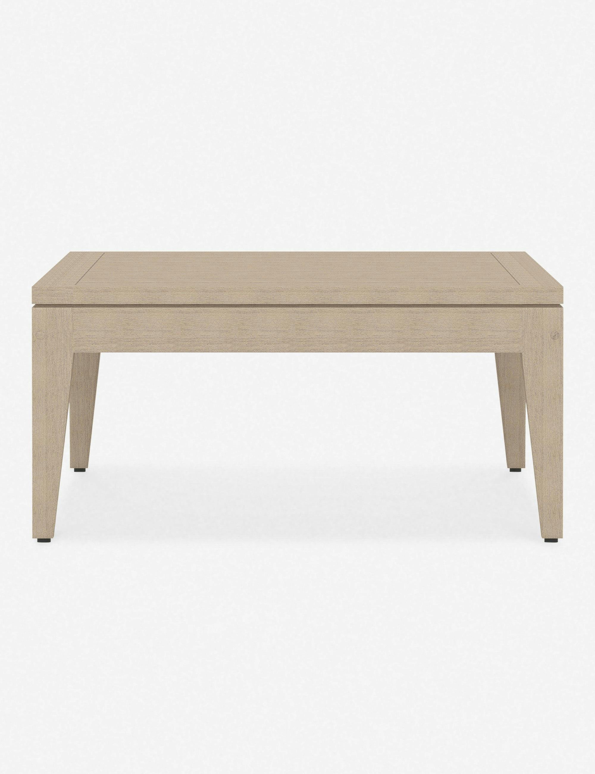 Sherwood Contemporary Teak Rectangular Coffee Table in Washed Brown