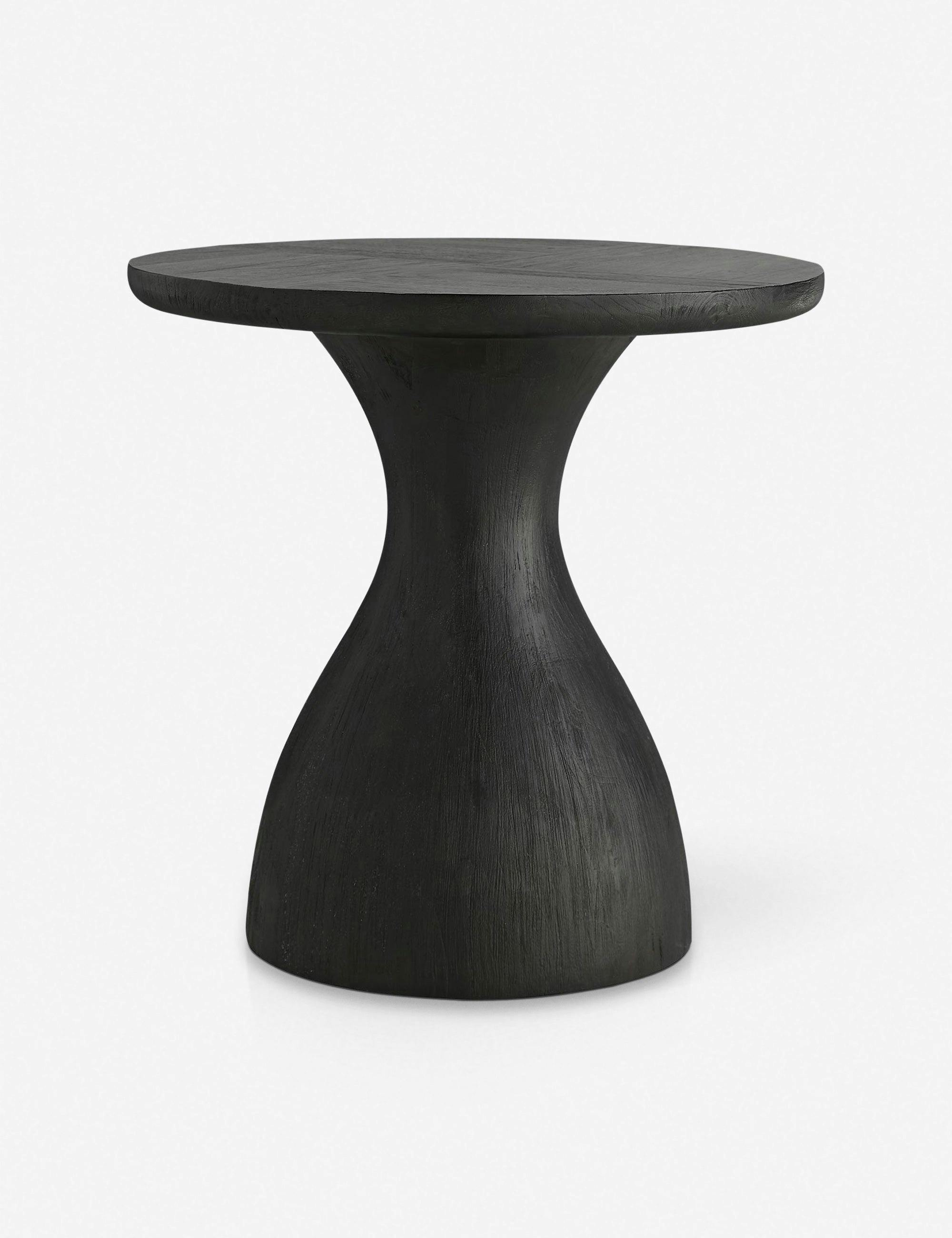 Voluptuous Charred Wood Gourd-Shaped Side Table