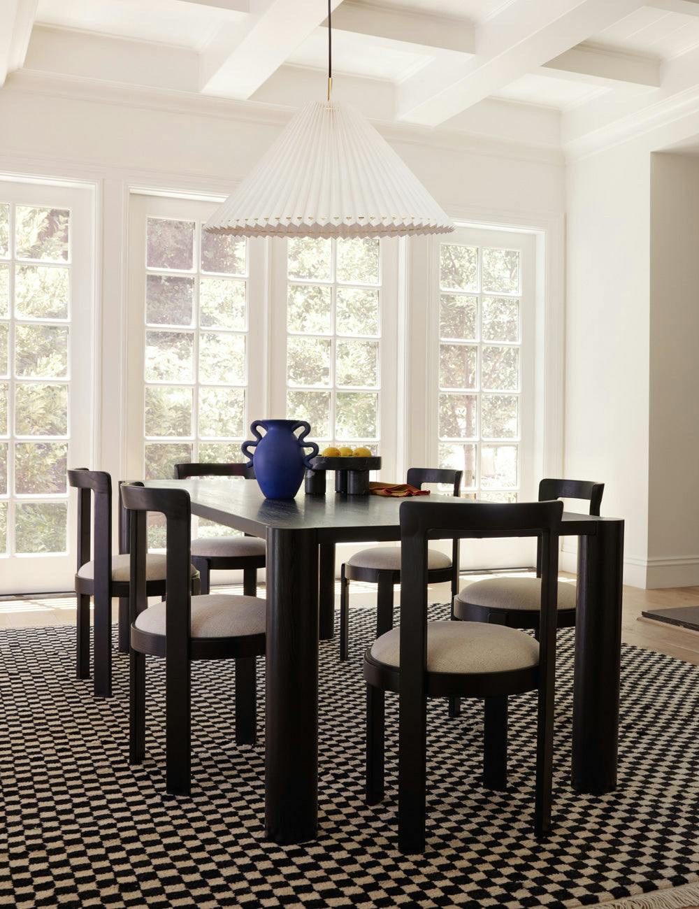 Transitional Black Oak Rectangular Dining Table, Seats 10
