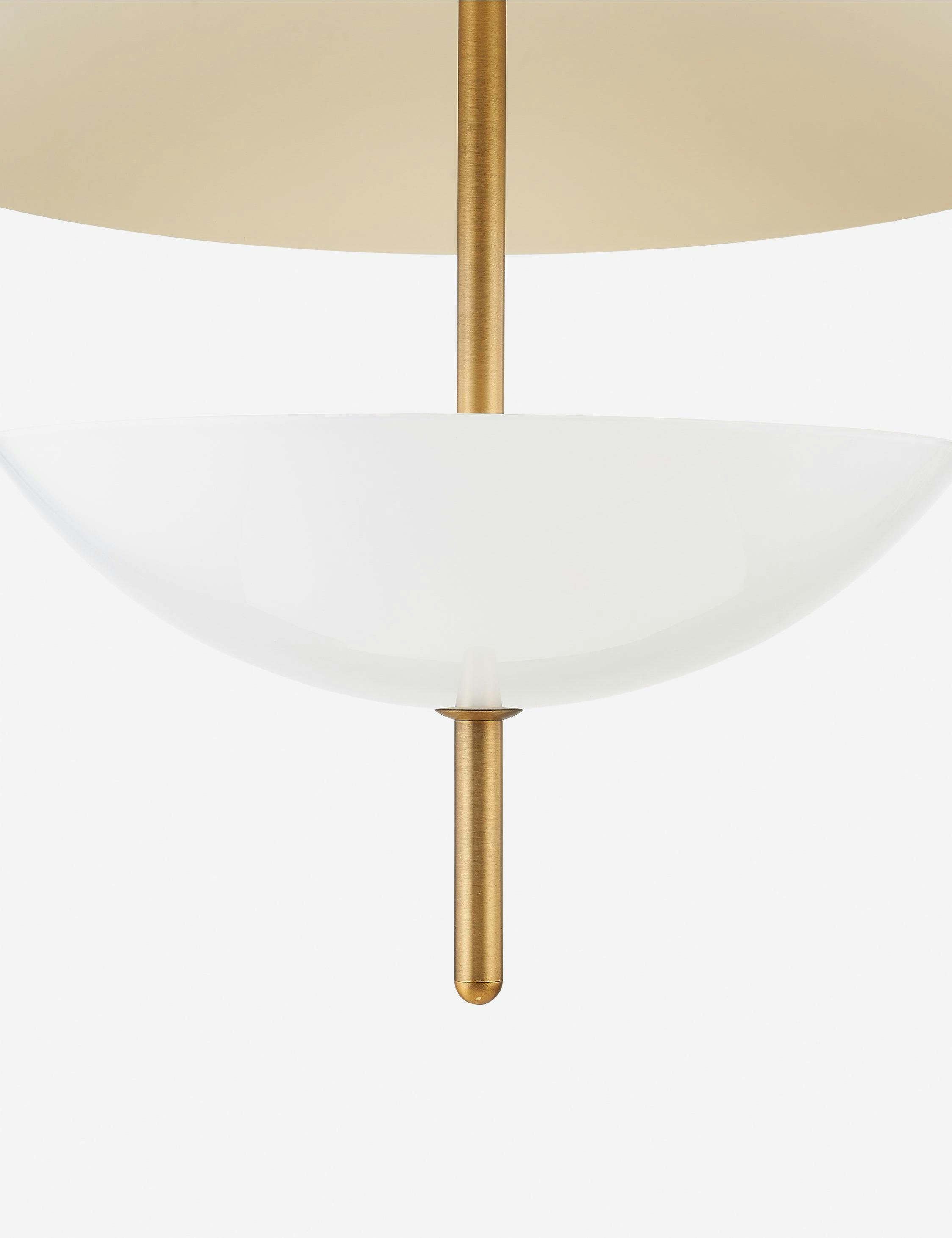 Dion Patina Brass 3-Light Pendant with Opal Glass Shades