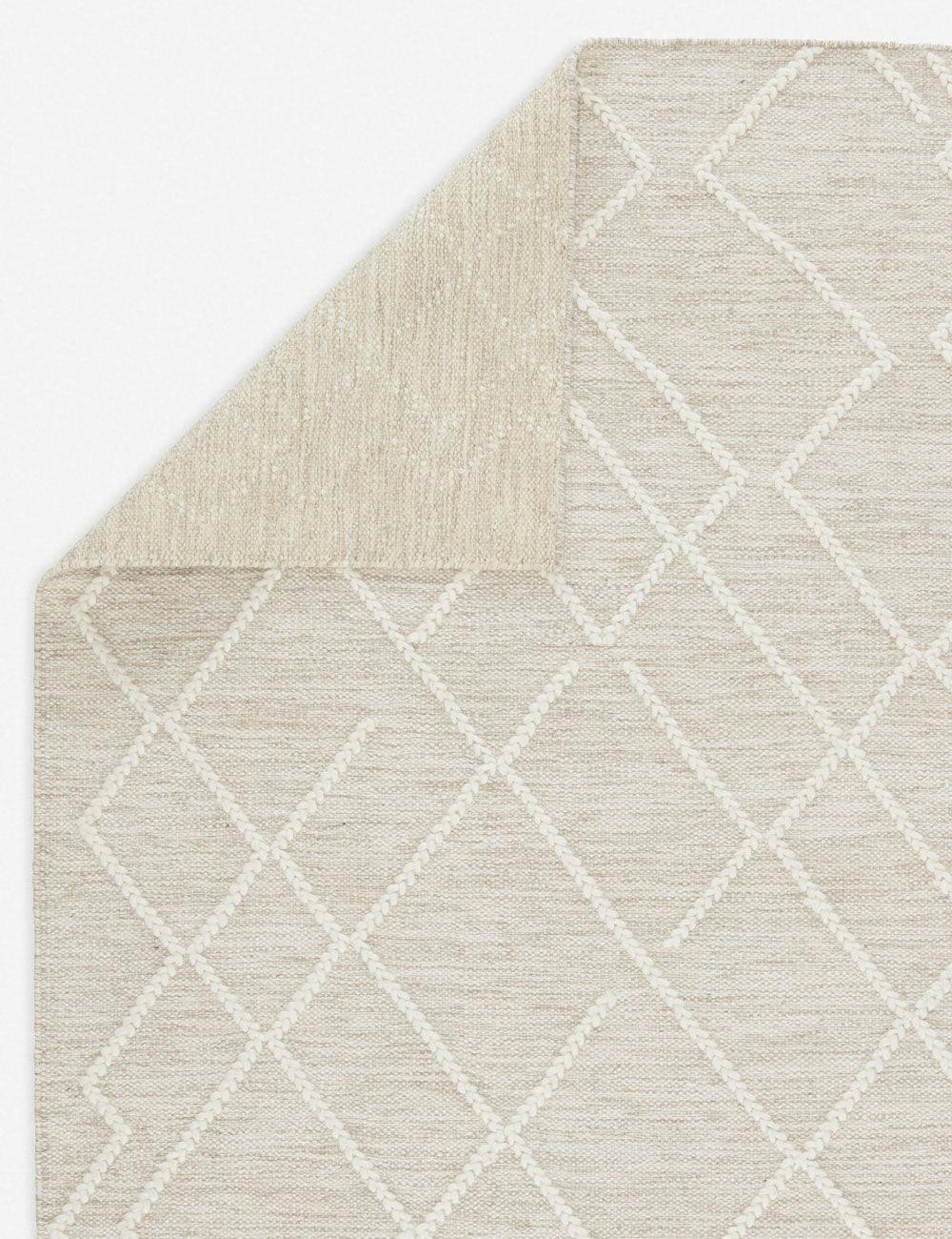 Scandinavian Ivory Geometric Braided Wool 5' x 8' Area Rug