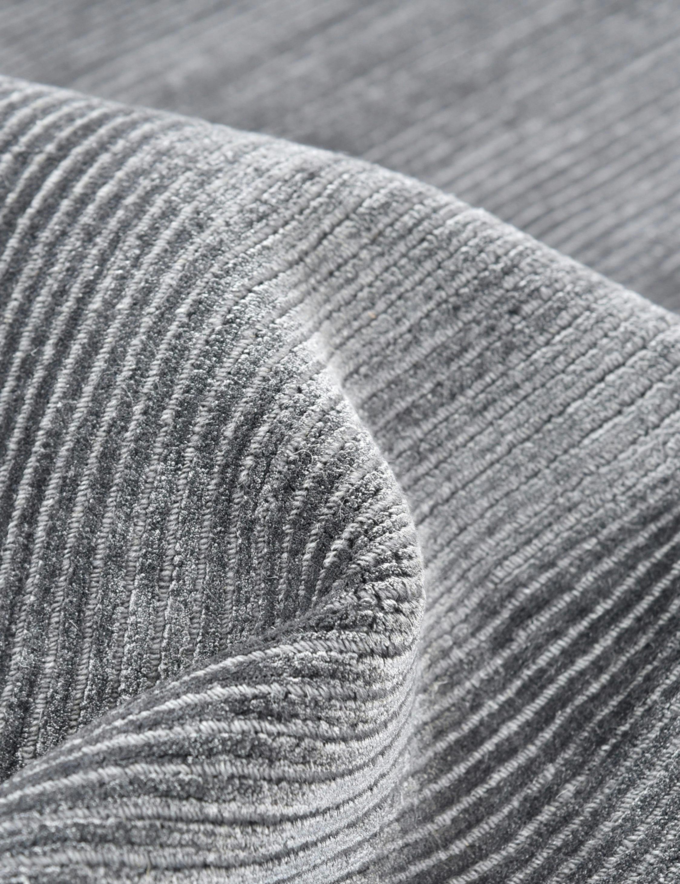 Elegant Cordi Dark Gray Hand-Knotted Wool-Blend 9' x 12' Area Rug