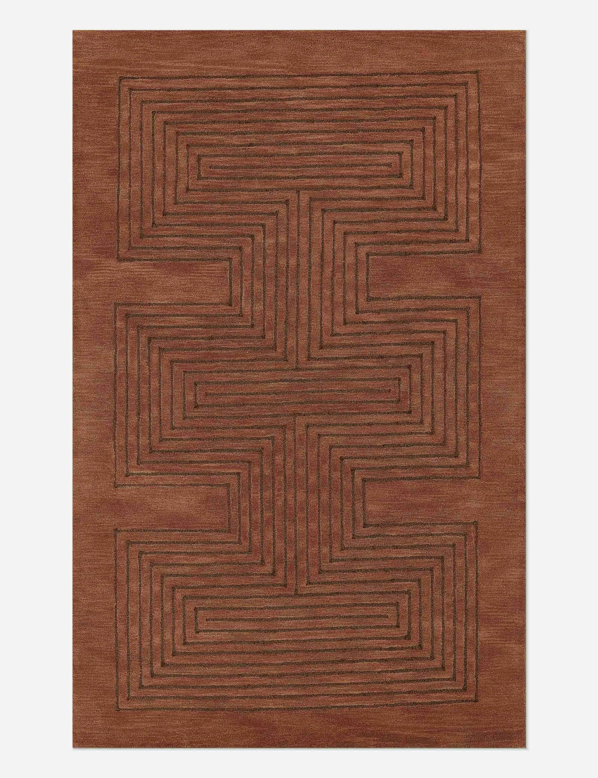 Simba Geometric Hand-Tufted Wool Rug 9' x 12' in Copper