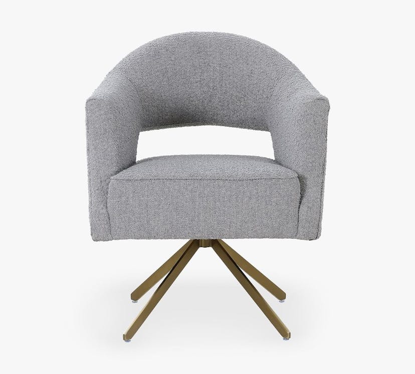 Alta Upholstered Swivel Desk Chair, Knoll Dove