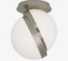 Deane Glass Globe Flush Mount, Polished Nickel