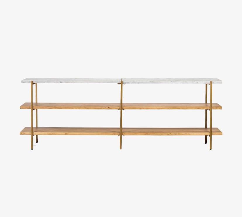 Modern 74" Marble/Wood Media Console