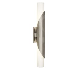 Deane Glass Double Tube Sconce, ADA, Polished Nickel