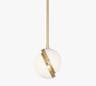 Deane Glass Globe Pendant, Modern Brass