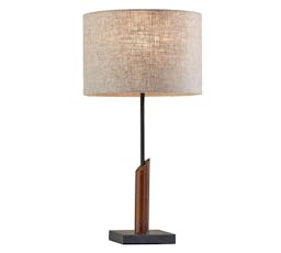 Cornelius Wood Table Lamp, Black & Walnut