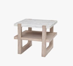 Jack 24" Marble Square End Table, Sunbleached
