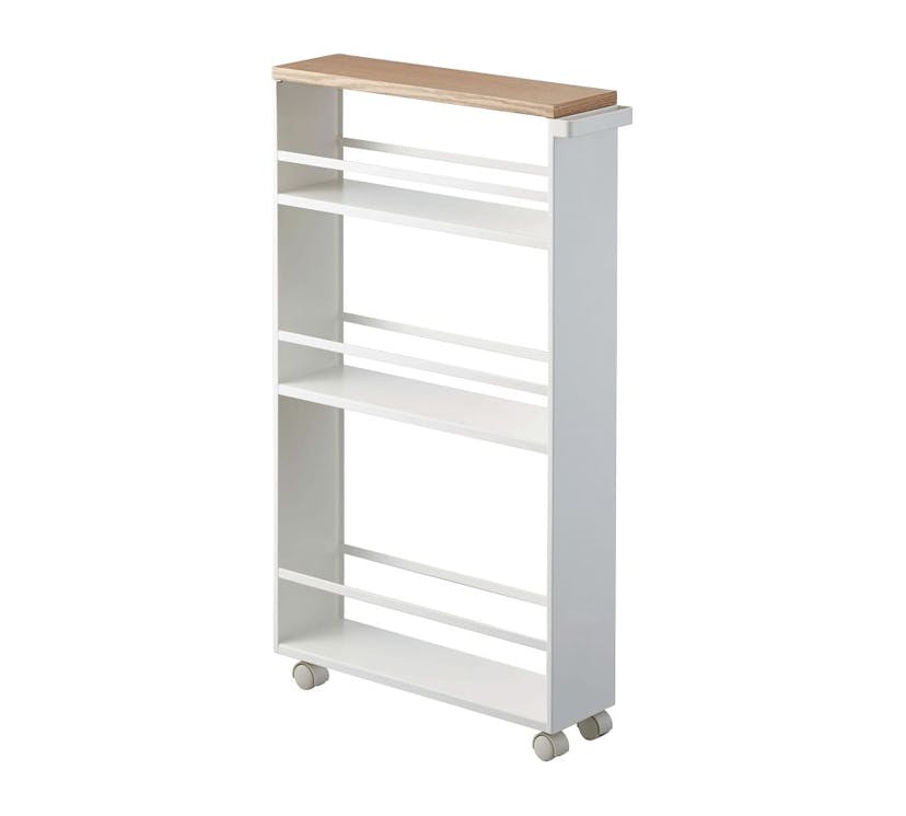 Tower Slim Rolling Storage Cart with Handle, White