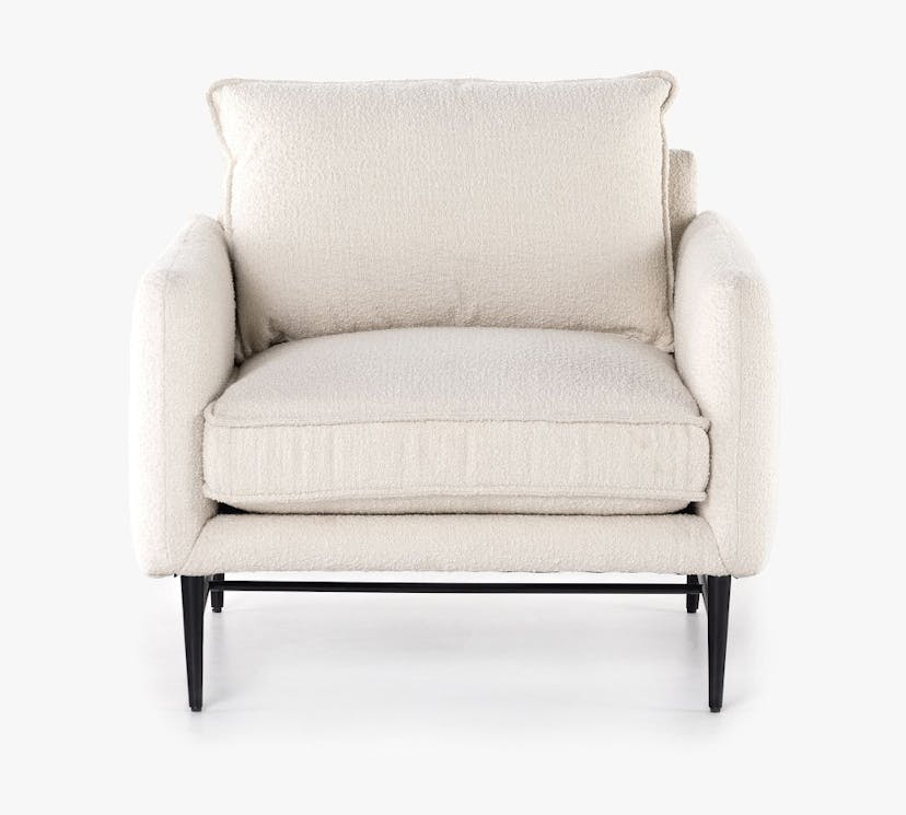 Midtown Upholstered Armchair, Polyester Wrapped Cushions, Altro Snow