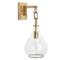Tear Drop Hanging Wall Sconce, Clear Glass and Nickel