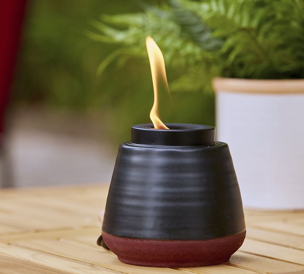 Ceramic Modern Patio Essentials Tabletop Torch Set of 2