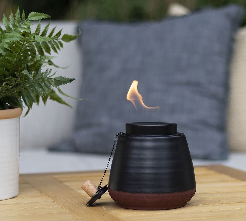 Ceramic Modern Patio Essentials Tabletop Torch Set of 2