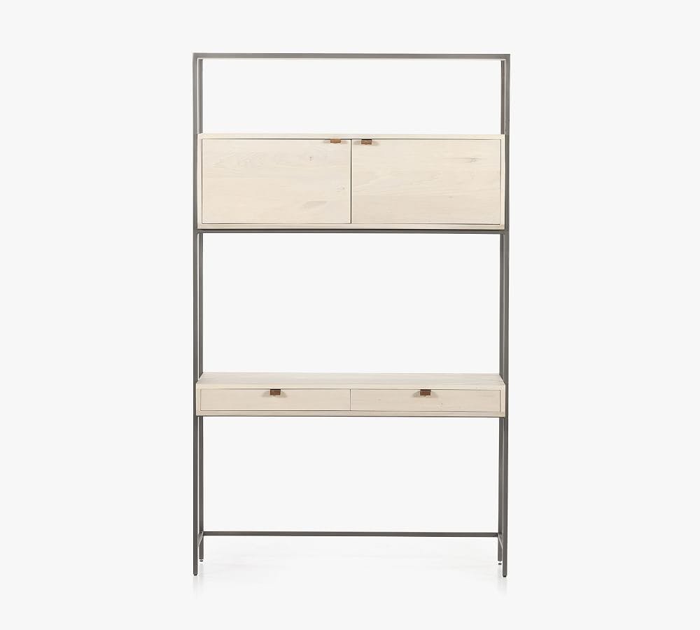 Theodore 5-Drawer Dove White and Grey Modular Wall Desk