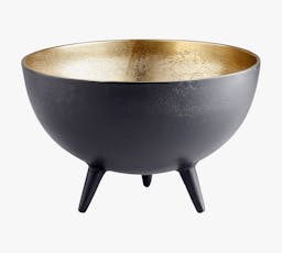 Footed Brass/Black Bowl