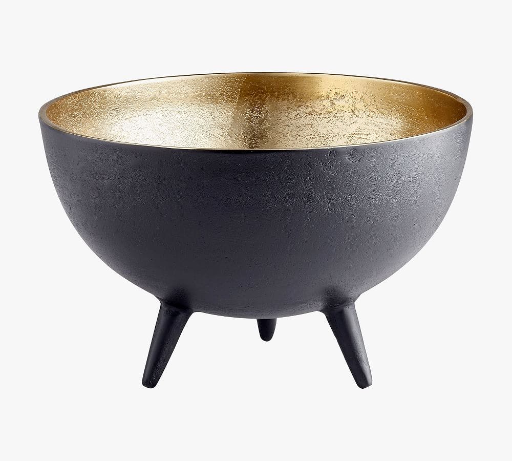 Inca Footed Brass and Black Bowl