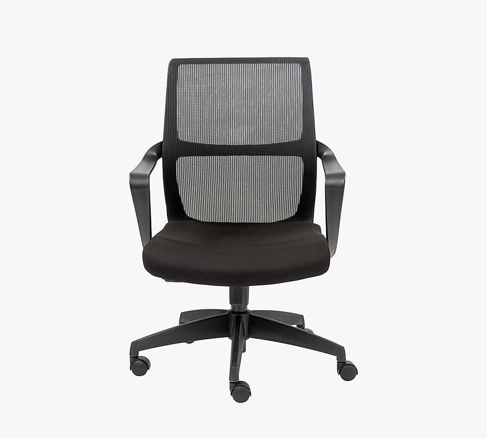 Airi Office Chair in Black Mesh and Fabric with Black Frame