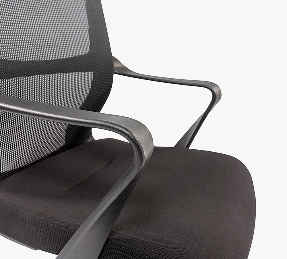 Airi Office Chair in Black Mesh and Fabric with Black Frame