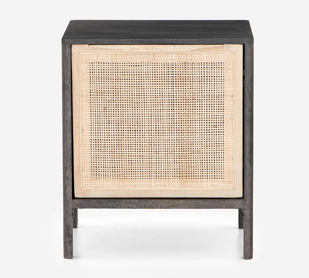 Hannah Natural Woven Cane Left Facing Nightstand