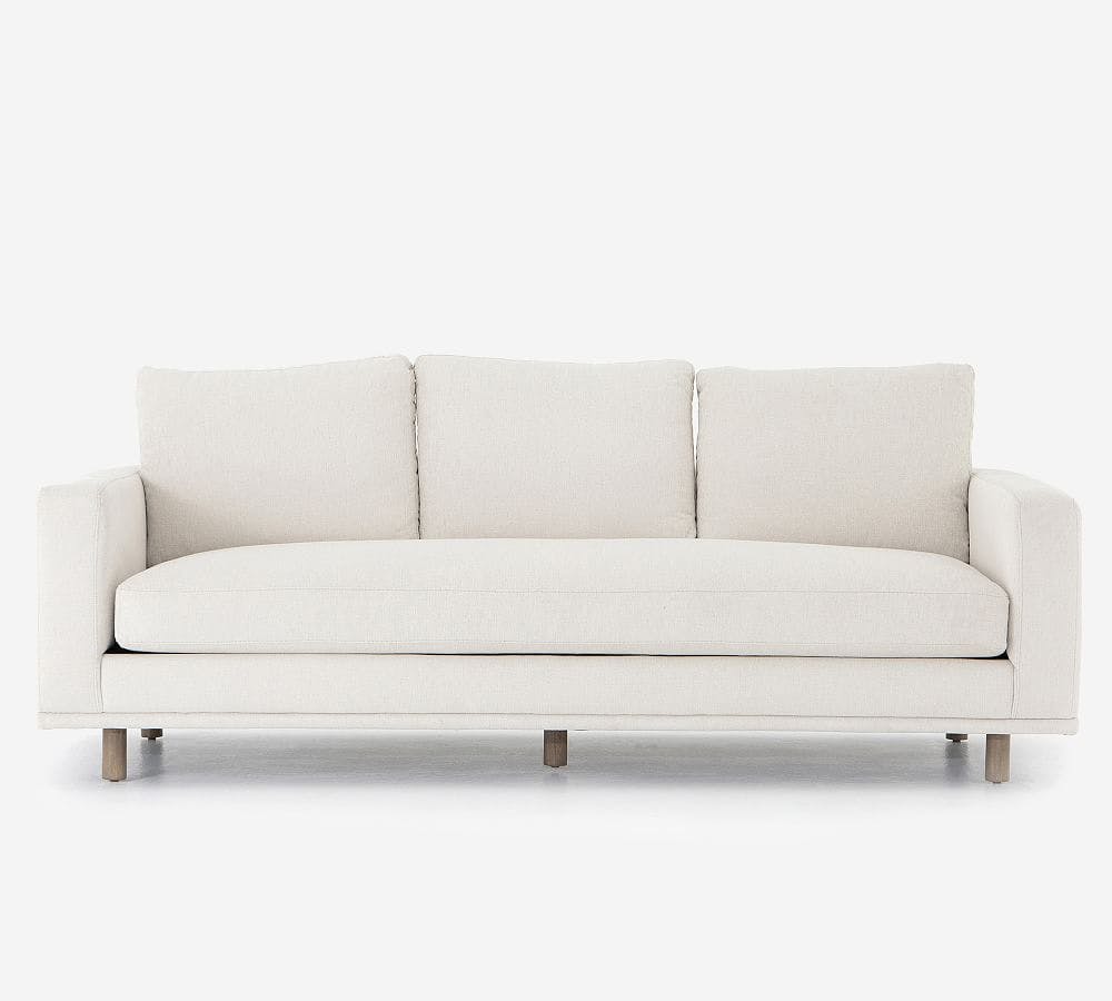 Alzira 87" Bonnell Ivory Upholstered Sofa