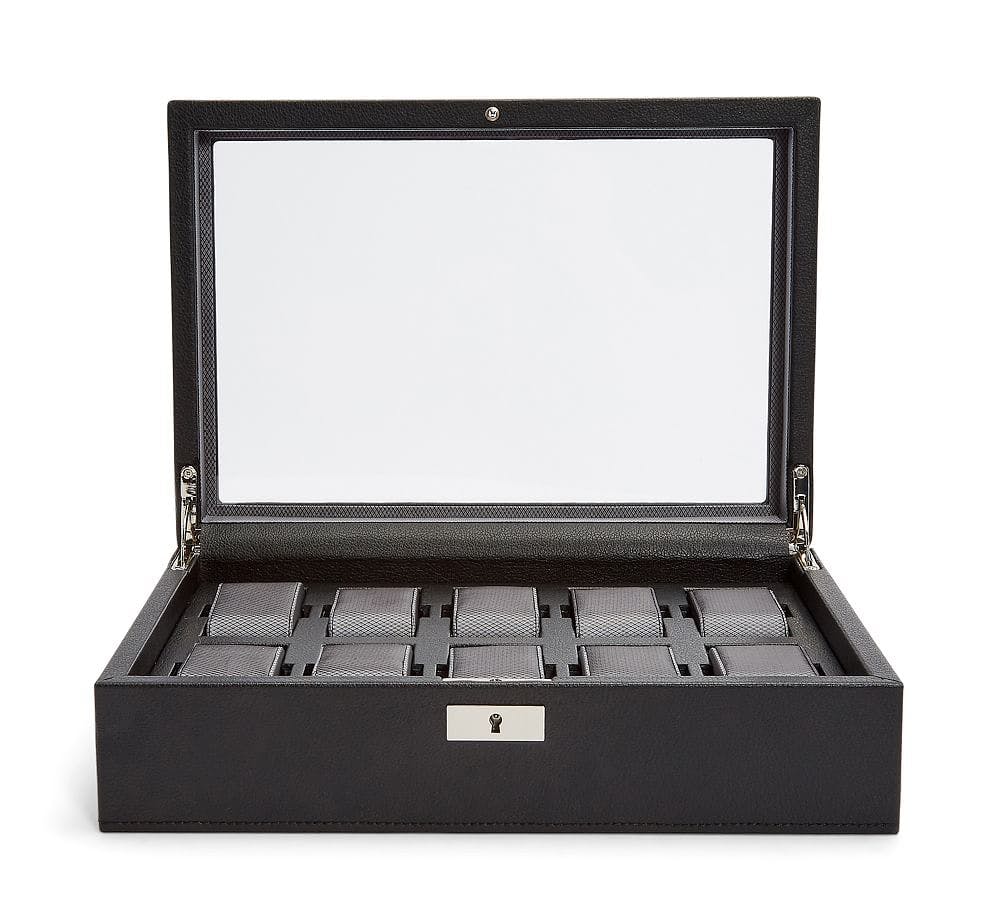 Dominic 8-Piece Black Leather Watch Box